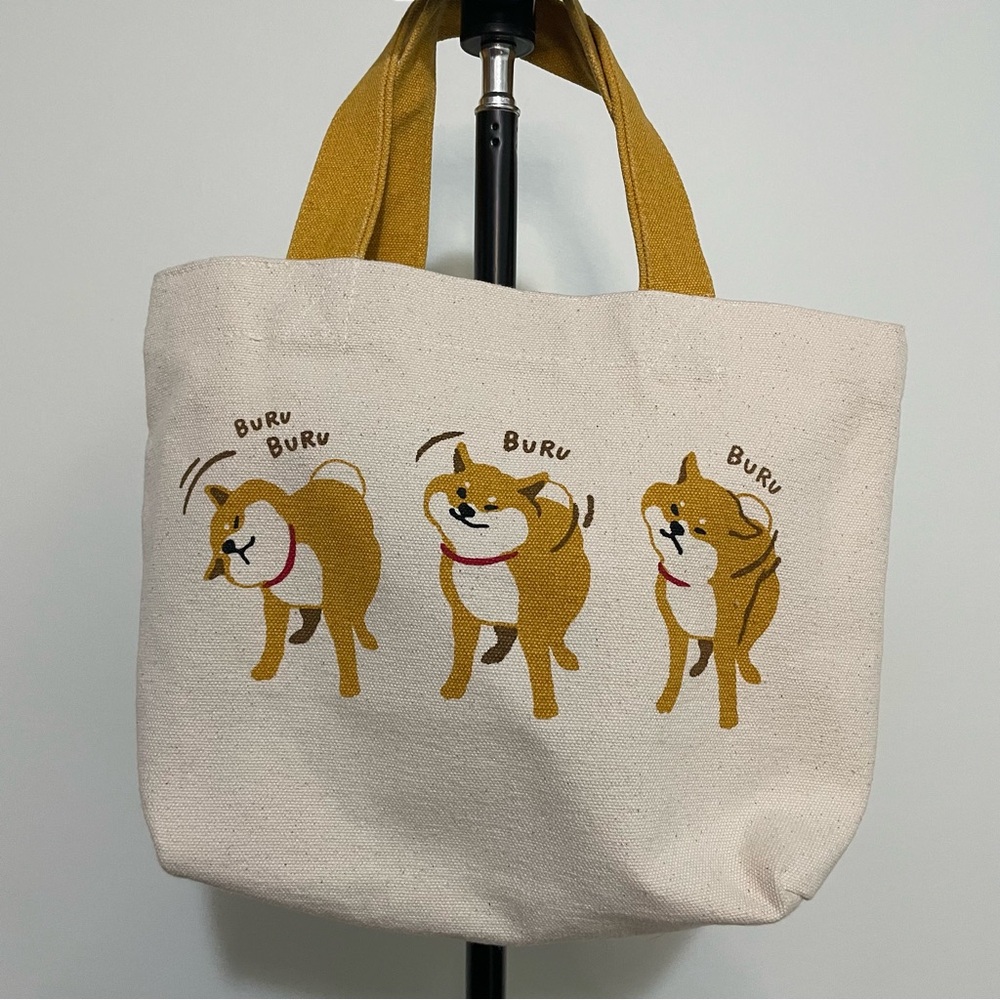 Shiba inu dog animal printed canvas tote bag small